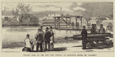 Private Trial of the New Fish Torpedo at Woolwich before Mr Goschen by Joseph Nash